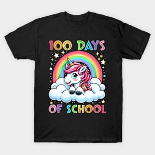 100Th Day Of School Teacher 100 Days Unicorn Girls T-Shirt